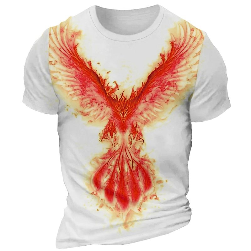 Pánské Grafika Phoenix oheň Tričko Krátký rukáv tričko 3D tisk Tričkový Košile Denní Designové Retro Outdoorové sporty Dovolená Jdeme ven Černá Bílá Bordó Jaro léto Oblečení S M L XL 2XL 3XL 4XL 2025 - $8.99 –P6