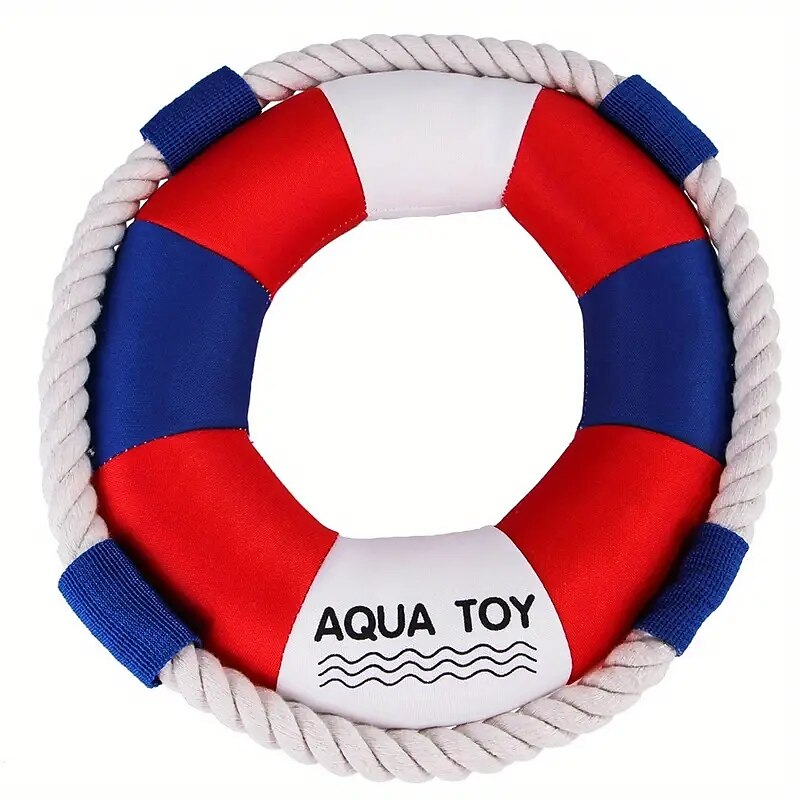 1pc Life Ring Design Pet Grinding Teeth Squeaky Plush ToyDurable Chew Toy For Dog Interactive Supply 2025 - $18.49 –P6