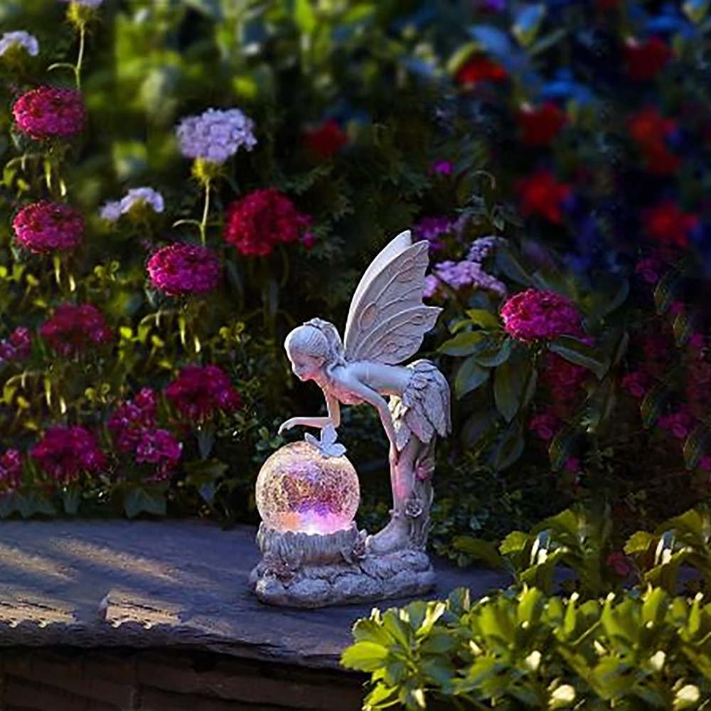 Flower Fairy Statue Illuminates Girl Decoration Outdoor Garden Courtyard Angel Fairy Solar Light 2025 - $45.99 –P2