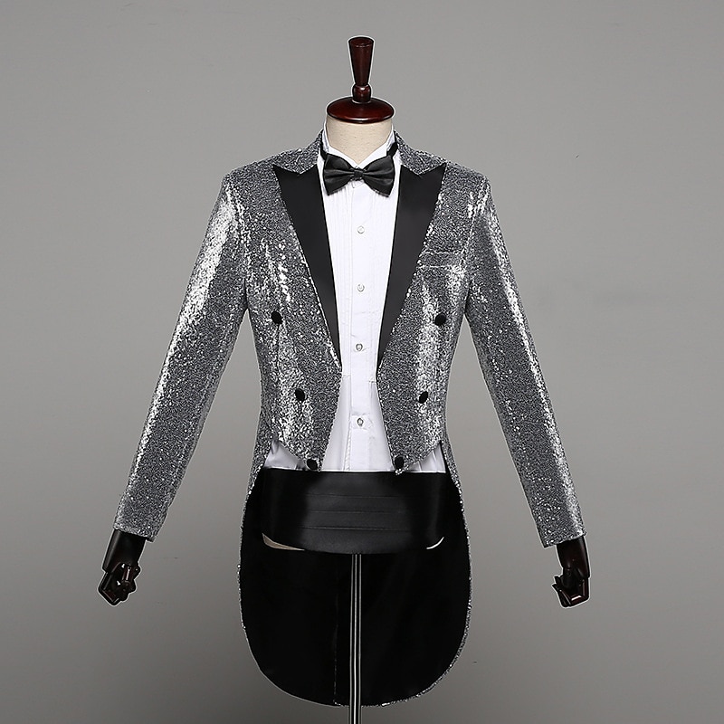 Retro Vintage Disco 1980s Tuxedo Suits & Blazers Tailcoat Disco Sequins Men's Masquerade Party / Evening Pride Parade Pride Month Adults' Coat 2025 - $71.99 –P4