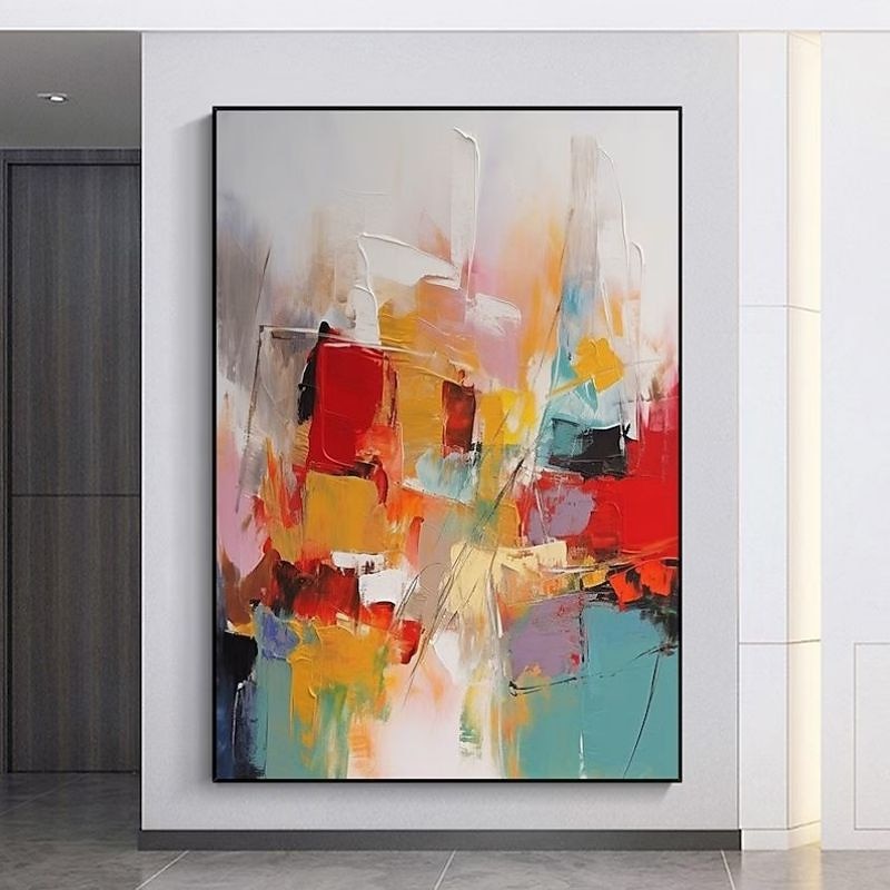 Pintura al óleo hecha a mano, lienzo, arte de la pared, decoración abstracta moderna para decoración del hogar, pintura enrollada sin marco y sin estirar 2026 - $71.99 –P7