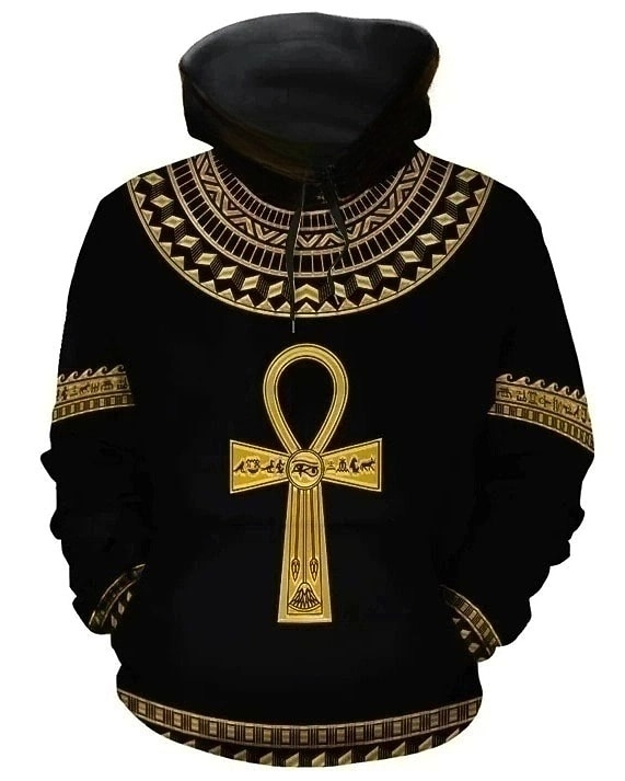 Herren Grafik Stammes Kapuzensweatshirt Kapuzenshirts Pullover Täglich Basic Ethnisch Lässig Langarm Mit Kapuze Urlaub Sport im Freien Ferien Streetwear Schwarzes Gold Gold Druck Fronttasche Frühling 2026 - $32.99 –P8