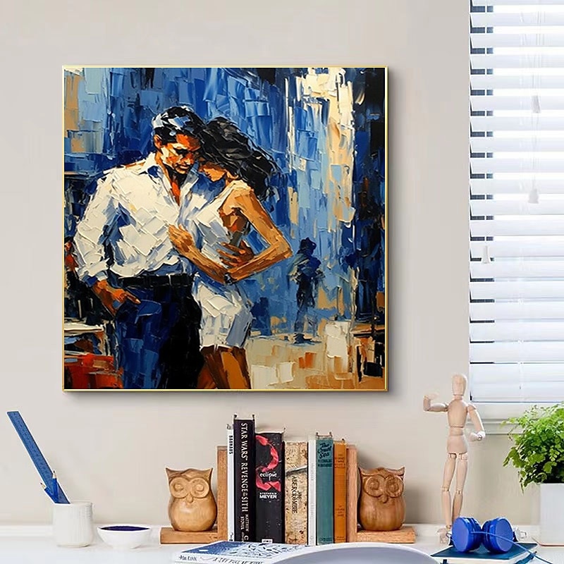 tango canvas väggkonst handmålad oljemålning romantik dans väggkonst romantik par väggkonst dans par canvas för heminredning utan ram 2025 - $116.99 –P10