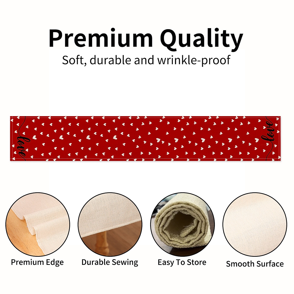 Valentines Day Table Runner Holiday Table Runner Seasonal Farmhouse Burlap Table Cloth for Wedding Anniversary Home Kitchen Dinner Table Party Decor 2025 - $7.49 –P3
