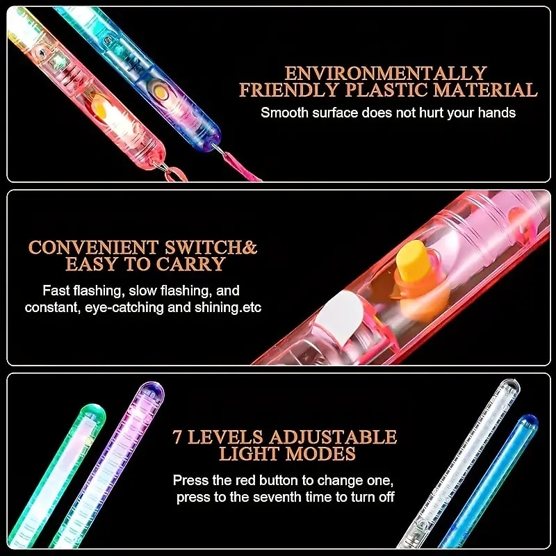 3/5/10pcs LED Glow Sticks LED Party Sticks Flash Twinkling Light Multi-color Sticks Glow Sticks With Lanyard Suitable For Birthday Parties Small Gifts For Halloween And Christmas Parties 2025 - $10.99 –P5