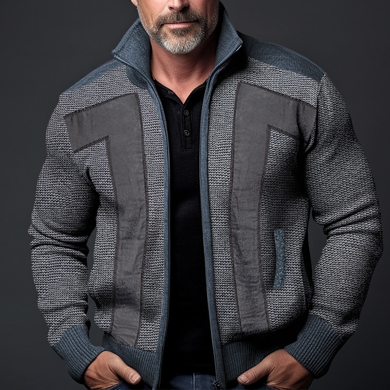 Homens Sueter Cardigan Suéter com zíper Cardigã Chunky Estriado Tricotar Cropped Bolsos laterais Bloco de cor Colarinho Chinês Aquecimento Contemporâneo Moderno Casual Roupa Diária Roupa Outono de 2026 por $30.99 –P8
