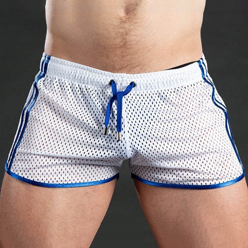 Men's Shorts Sunday Shorts Sports Going out Weekend Running Casual Drawstring Elastic Waist Striped Knee Length Gymnatics Activewear Black White Micro-elastic 2025 - $15.49 –P17