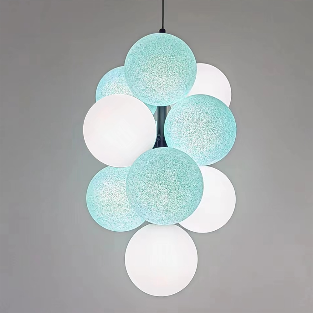 Artistic Style Velvet FabricPVC Simple Found Ball Molecular Pendant Lamp Bedroom Bedside Restaurant Pendant Lamp Creative Molecular Round Ball Pendant Lamp 2025 - $399.99 –P13