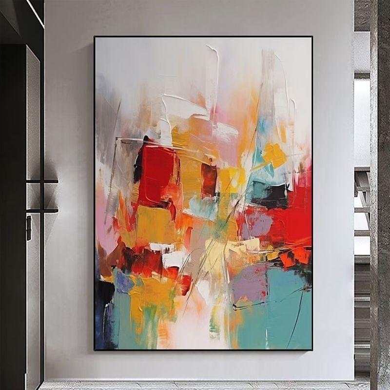 Pintura al óleo hecha a mano, lienzo, arte de la pared, decoración abstracta moderna para decoración del hogar, pintura enrollada sin marco y sin estirar 2026 - $71.99 –P6