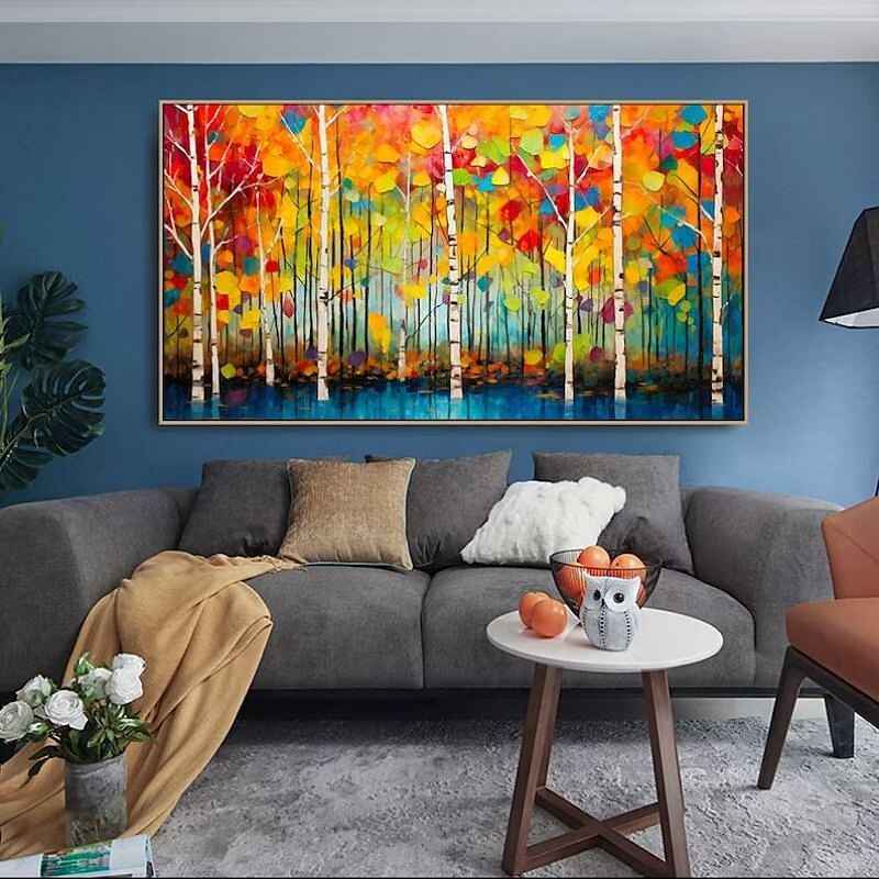 Peinture à l'huile faite à la main toile mur art décoration 3d couteau à palette paysage d'érable pour la décoration intérieure roulé sans cadre peinture non étirée de 2025 ? $83.99 –P3