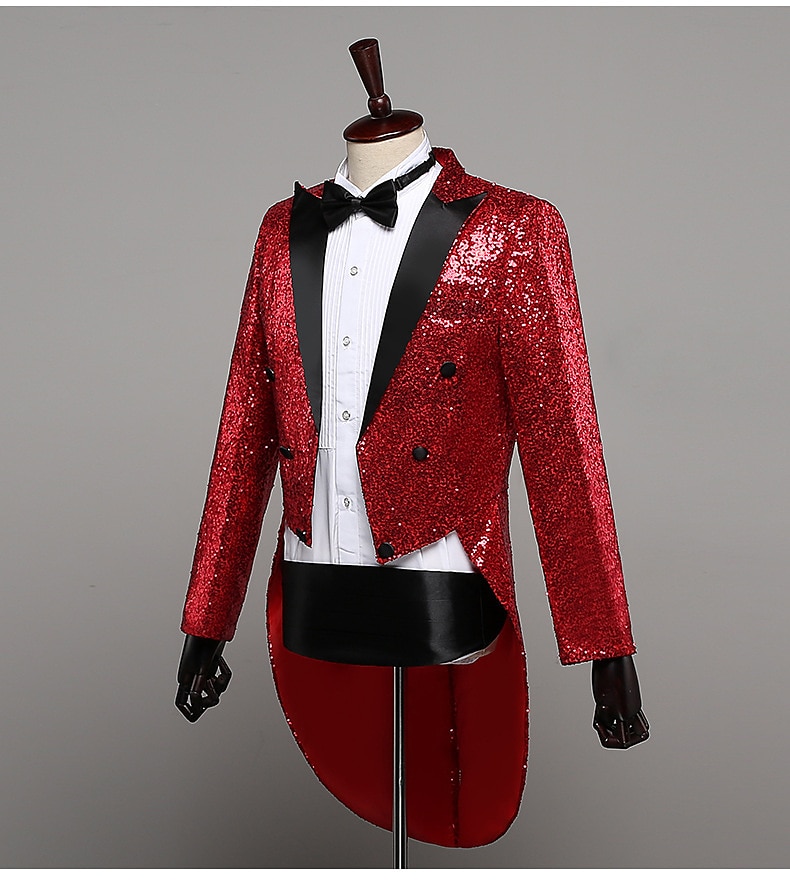 Retro Vintage Disco 1980s Tuxedo Suits & Blazers Tailcoat Disco Sequins Men's Masquerade Party / Evening Pride Parade Pride Month Adults' Coat 2025 - $71.99 –P8