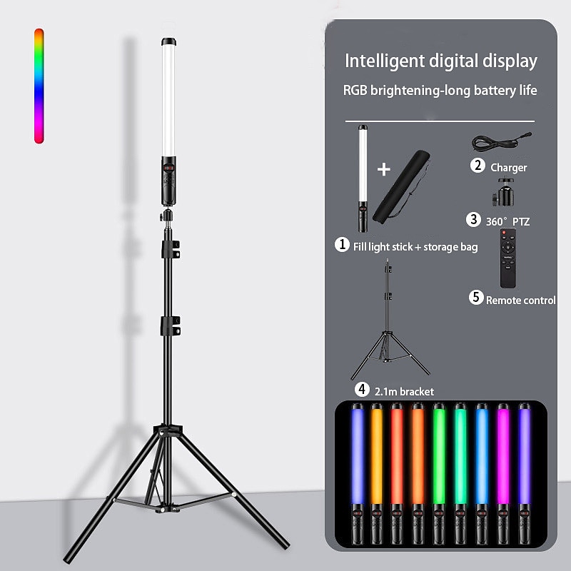 Lumière de bâton de caméra RVB, éclairage portatif, prise de photo portable, prise de vue vidéo, lumière de remplissage, lumière d'ambiance de salle de diffusion en direct intérieure de 2025 ? $40.99 –P4