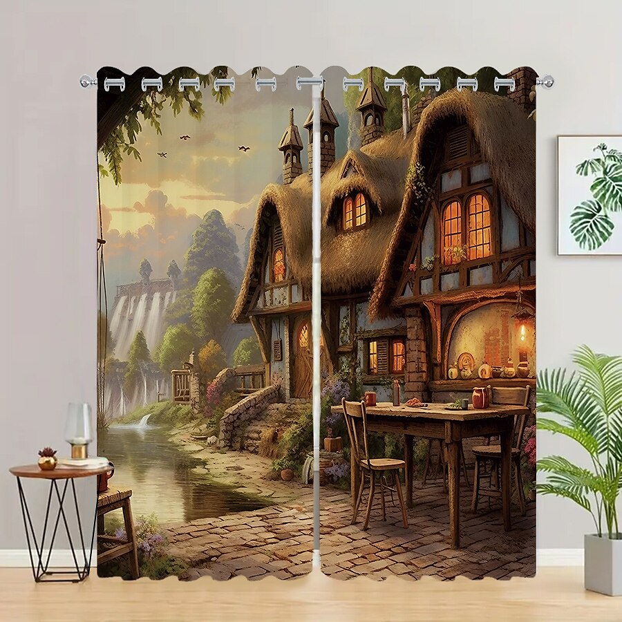 2 panele zasłona do pokoju fantasy zasłony zaciemniające do salonu sypialnia kuchnia zabiegi na okna zaciemnienie pomieszczenia z izolacją termiczną 2025 - $39.99 –P11