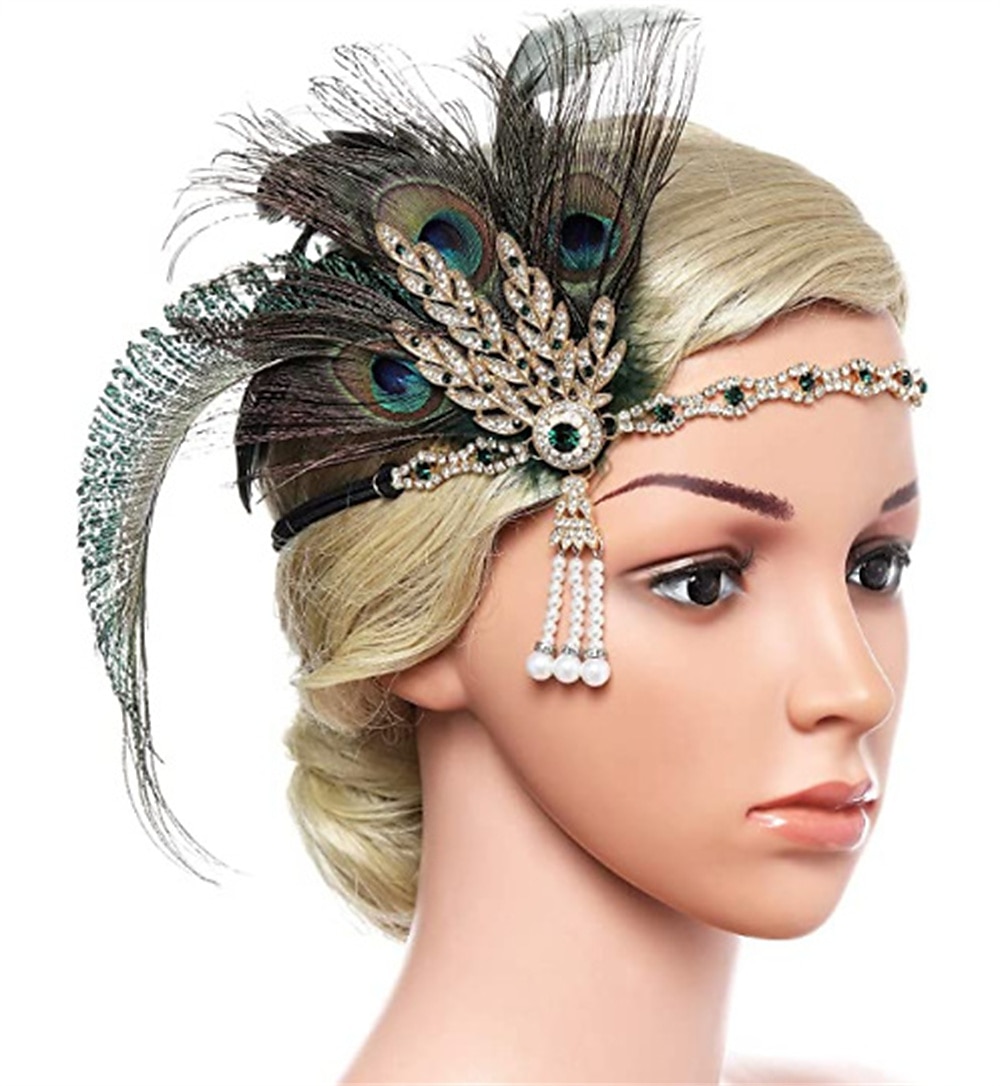 Fejfedők Flapper fejpánt Tollak fejpánt Retró 1920-as évek Ötvözet Kompatibilitás A nagy Gatsby Jelmez Farsang Női Jelmez ékszerek Divatékszer 2025 - $17.49 –P1