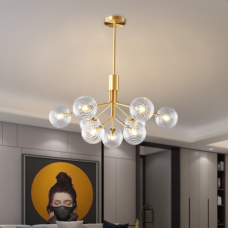 9-Licht 110 cm Laterne Desgin Insel Design Pendelleuchten Kupfer Glas Künsterlischer Stil Stilvoll Messing Modern Nordischer Stil 110-120V 220-240V 2025 - $615.59 –P8