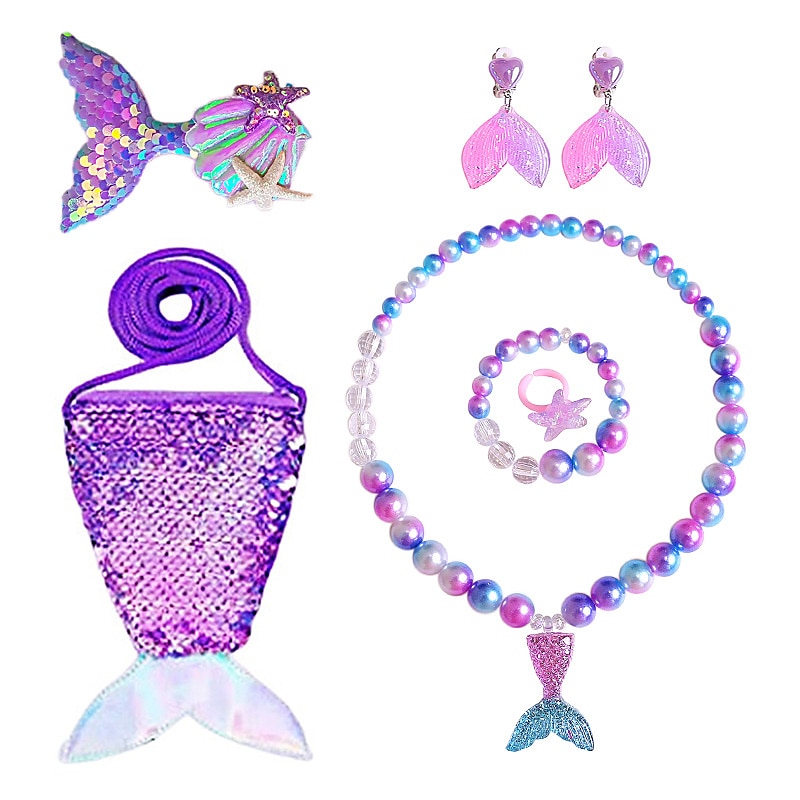 Festival Performance Requisiten Prinzessin Kleid Zubehör Set Meerjungfrau farbiger Schmuck Mädchen Kleid Zubehör Kinder 2025 - $11.99 –P5