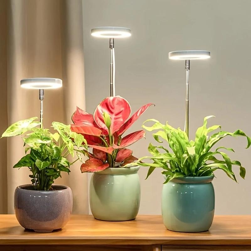 élèvent des lumières pour les plantes d'intérieur led lumière de plante à spectre complet uv rouge bleu hauteur réglable élèvent la lumière avec 3 luminosité dimmable avec minuterie pour petites de 2025 ? $13.99 –P1