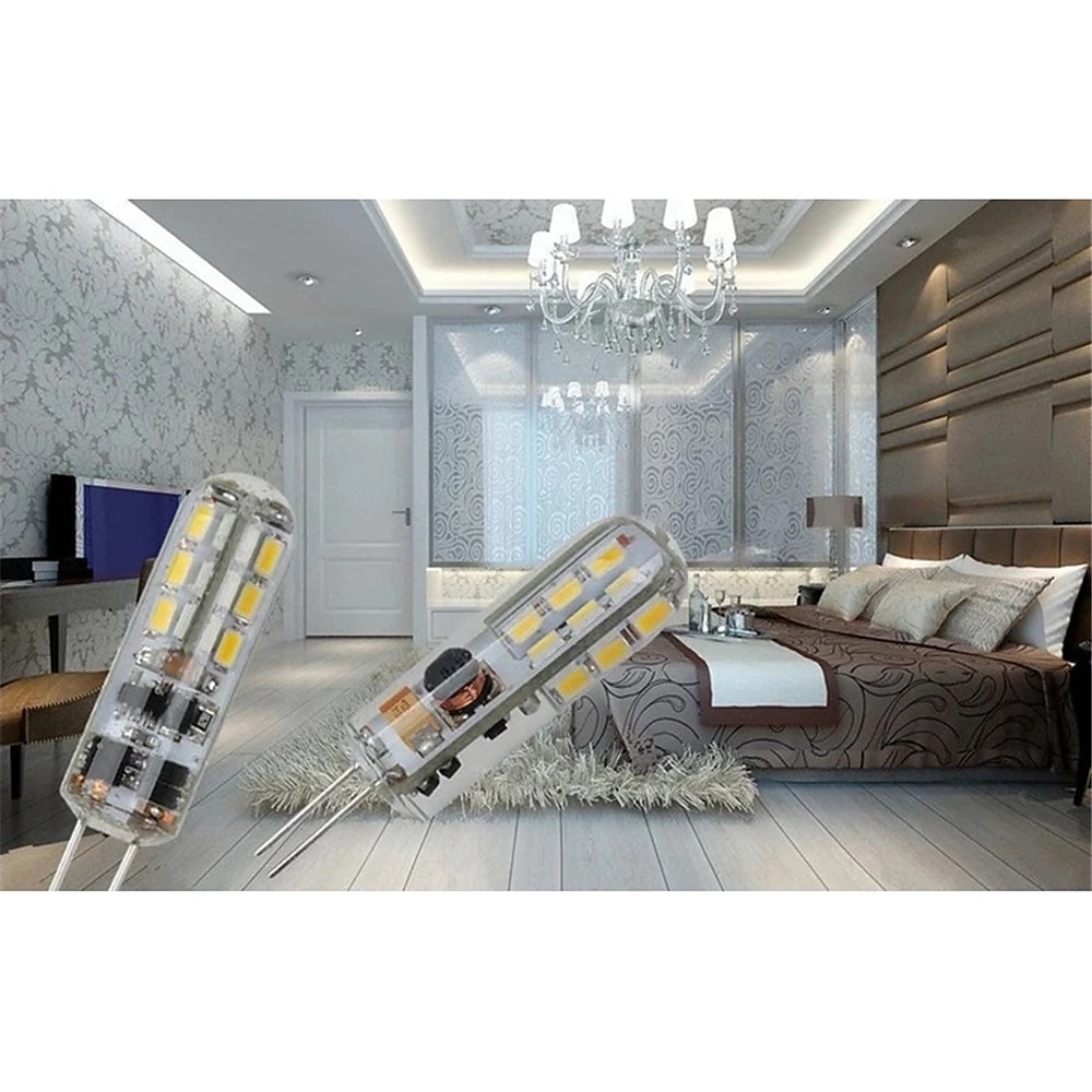 20 pz 10 pz g4 ha condotto la lampadina 2 w 24 led dc12v 3014smd risparmio mini lampada in silicone 360 angolo del fascio sostituire la luce alogena faretto lampadario del 2025 a $21.99 –P4