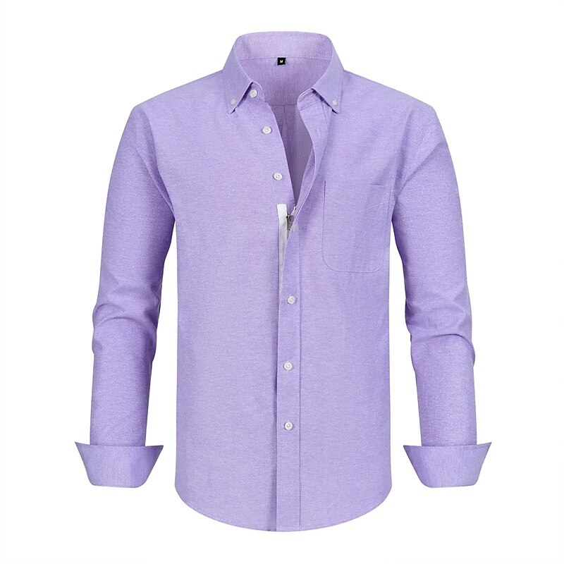 Homme Chemise Chemise habillée Uni Bureau & Carrière Fête de mariage Noir Blanche Rose dragée bleu marine manche longue Revers Printemps & Automne Vêtement Tenue de 2025 ? €34.99 –P8