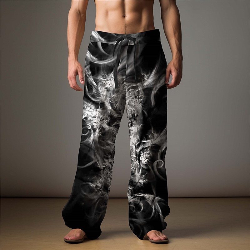 Flamme Abstrait Homme Impression 3D Pantalon Extérieur Usage quotidien Vêtement de rue Polyester Bleu Clair Jaune Rouge S M L Taille médiale Élasticité Pantalon de 2025 ? $27.99 –P14
