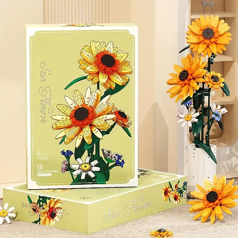 Presentes do dia das mulheres 821pcs buquê de girassol quebra-cabeça modelo blocos de construção presentes para meninas para o dia das mães presentes para a mãe de 2025 por $59.99 –P1
