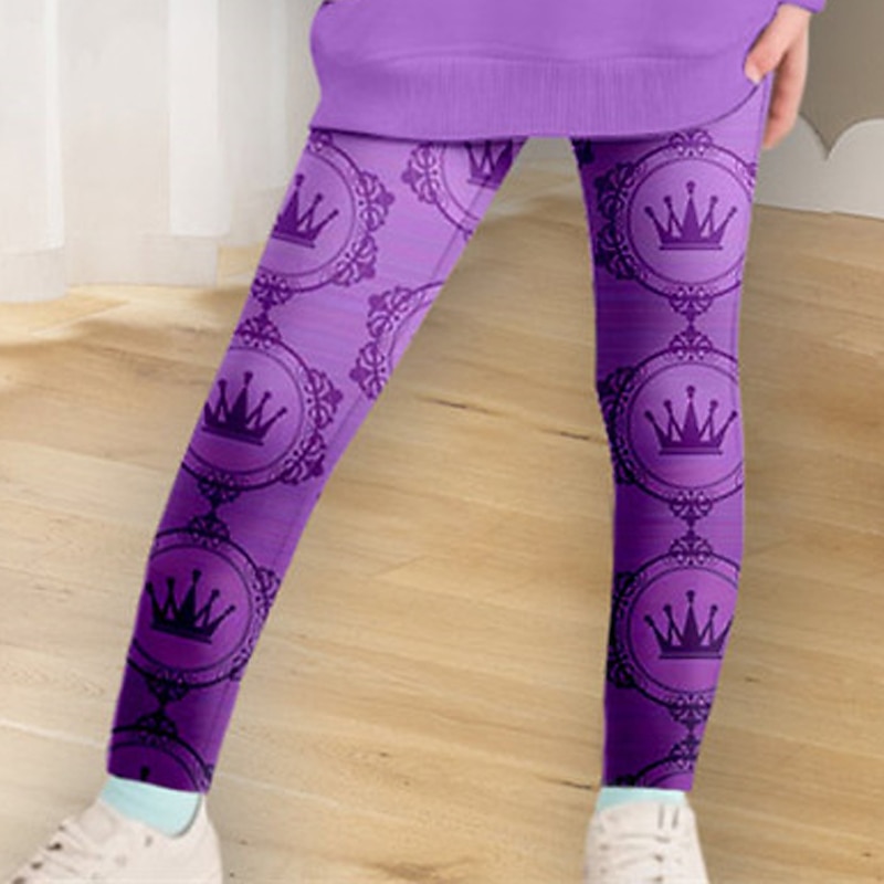 Flickor 3D Krona Sweatshirt & Legging Set Rosa Långärmad 3D-tryck Vår Höst Aktiv Mode Dagligen Barn 3-12 år Rund hals Utomhus Semester Datum Normal 2025 - $20.99 –P5