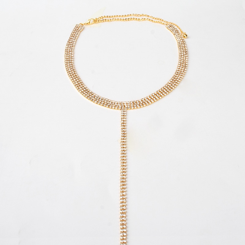 Choker ketting Lichaamsketting Цепочка для тела Elegant en luxueus Glitter Sexy Strass Legering Voor Schijf Cosplay Carnaval Dames Kostuum juwelen Mode-sieraden 2026 - $11.49 –P8