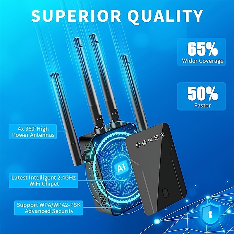 2023 новейший удлинитель Wi-Fi 2,4G, усилитель сигнала Wi-Fi площадью до 9800 кв. футов и 50 устройств, расширители диапазона Wi-Fi, усилитель сигнала для дома, усилитель сигнала беспроводного Интернета с портом Ethernet, повторитель Wi-Fi 2025 - $27.99 –P4