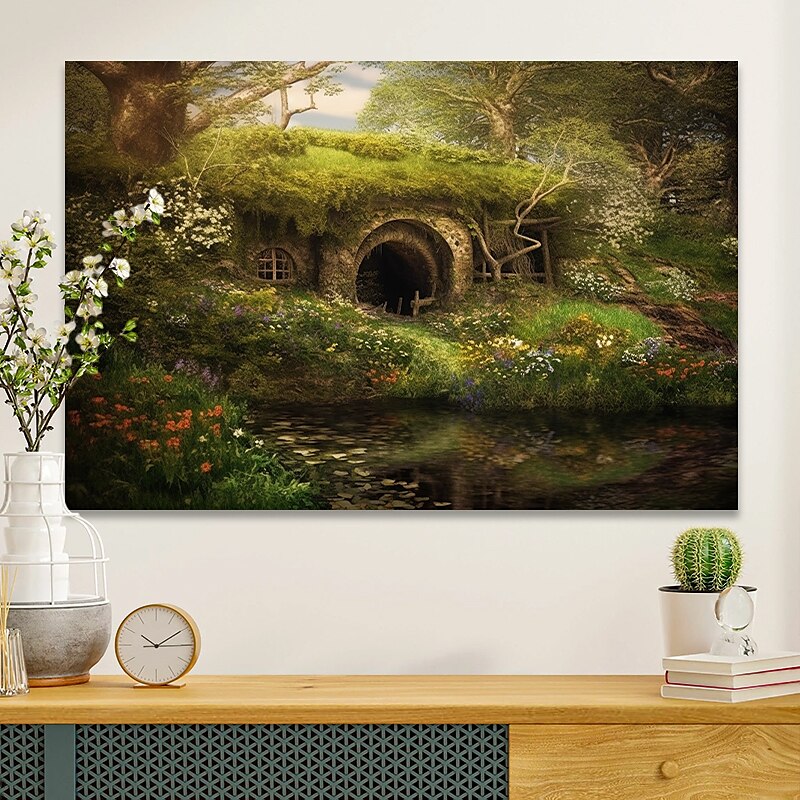 Toile d'art mural de paysage, imprimés et affiches de grotte d'arbre merveilleux, peinture en tissu décoratif pour salon, images sans cadre de 2025 ? $17.49 –P8