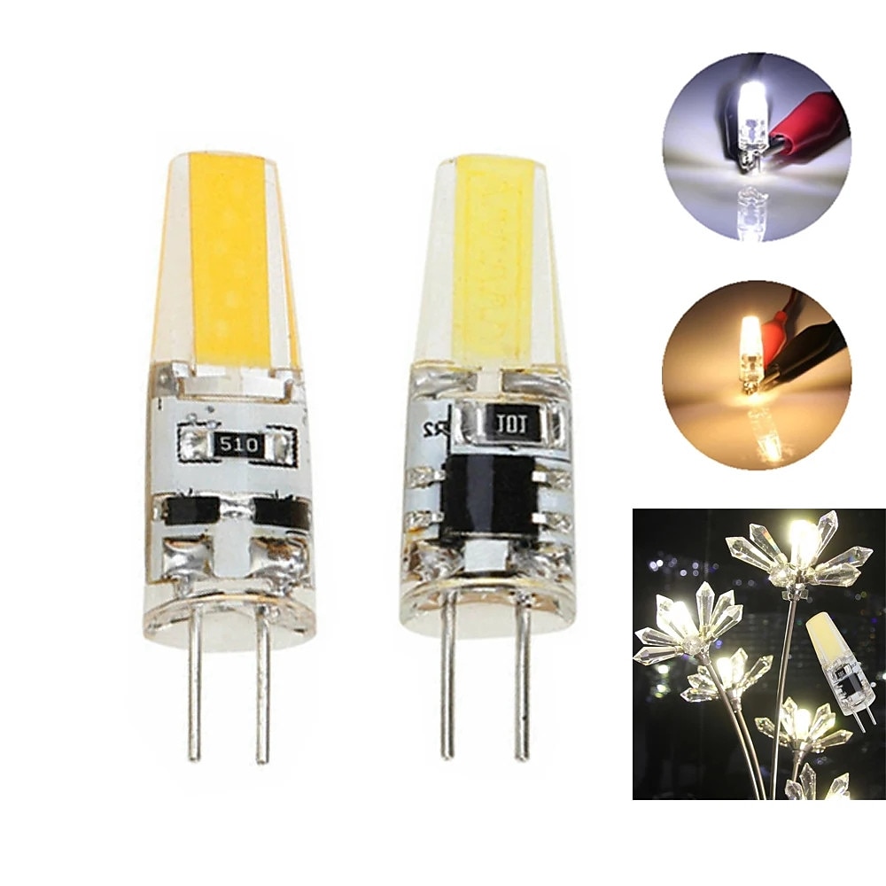 10 stk led cob g4 3w lampe pære 1505 cob silikon lyspære ac/dc 12v 220v dc12v 360 strålevinkel bytt halogen led lampe lysekrone lys 2025 - $21.99 –P2