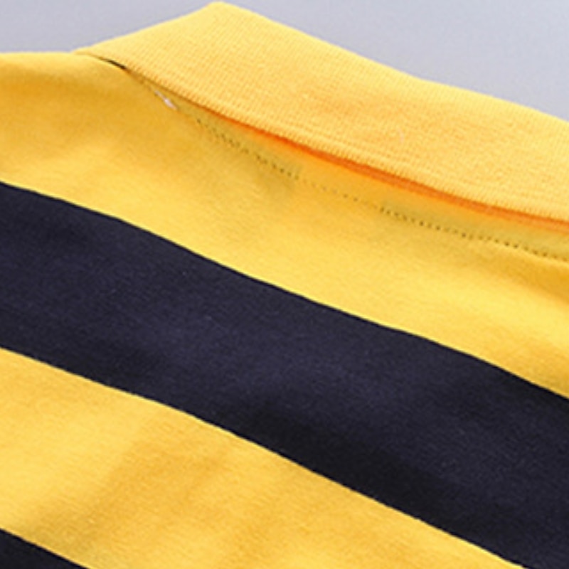 Barn Pojkar T-shirt Tee Tecknat Rand Långärmad Knapp Bomull Barn Top Skola Förtjusande Dagligen Vår Höst GUCI långärmade tjocka ränder 7-13 år 2025 - $17.49 –P16