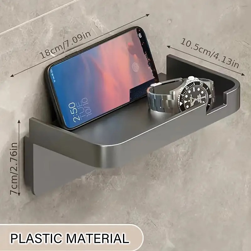 1 portaoggetti per carta igienica a parete & porta cellulare porta carta igienica autoadesivo con ripiano per telefono migliora il tuo bagno con porta fazzoletti nero antiruggine e bagno del 2025 a $9.99 –P10