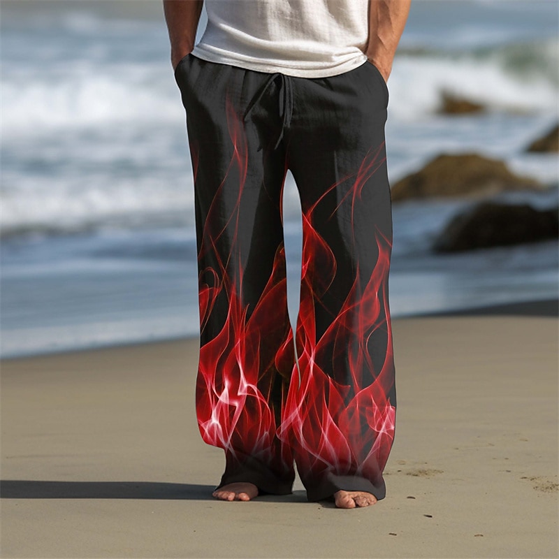 Herren Feuer Freizeithose Hosen Hose Baggy-Hosen Mittlere Taille Vintage Outdoor Streetwear Alltagskleidung Herbst Winter Blau Schwarz Rot 2026 - $31.99 –P8