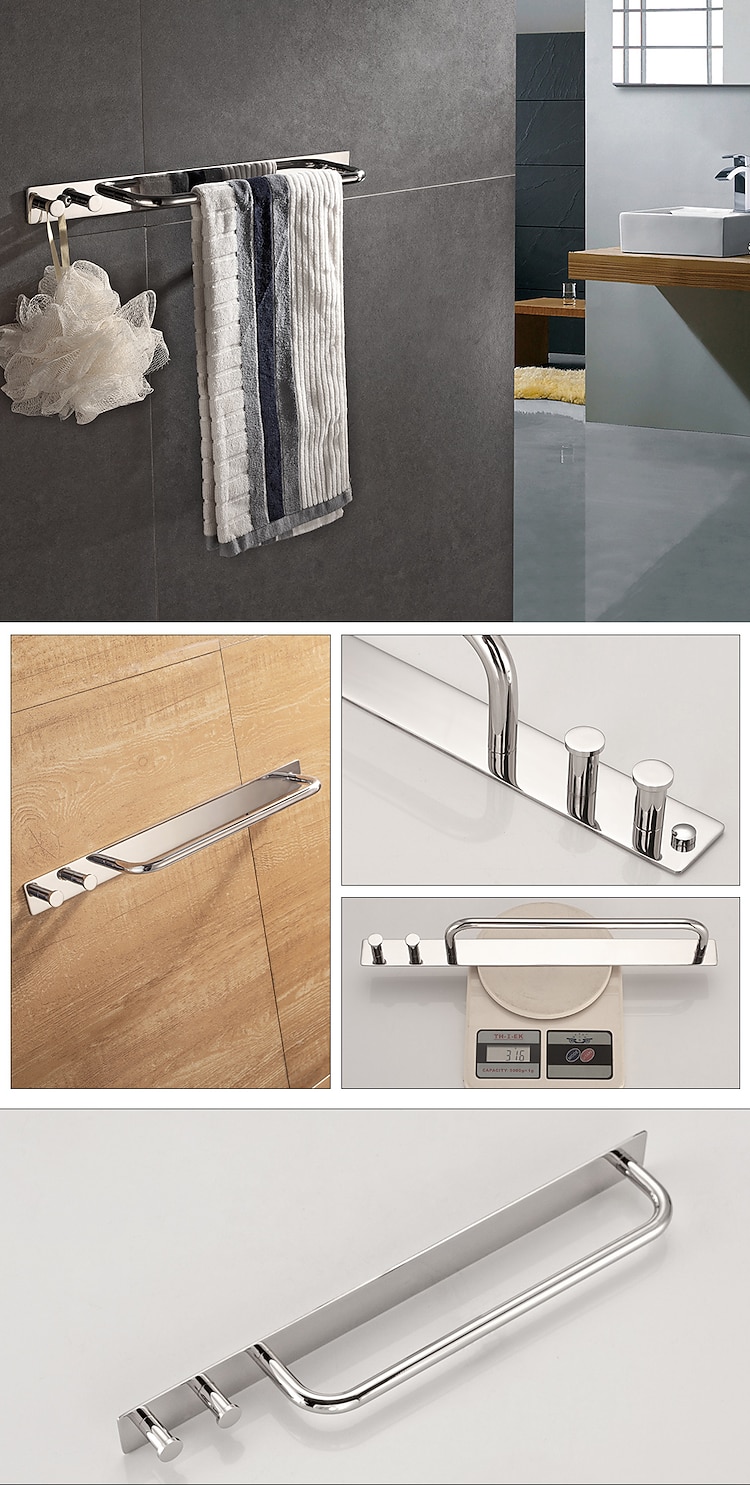 Towel Bar / Robe Hook / Bathroom Shelf New Design / Self-adhesive / Adorable Contemporary / Modern Stainless Steel / Low-carbon Steel / Metal 1PC - Bathroom Single / 1-Towel Bar 2026 - $39.99 –P1