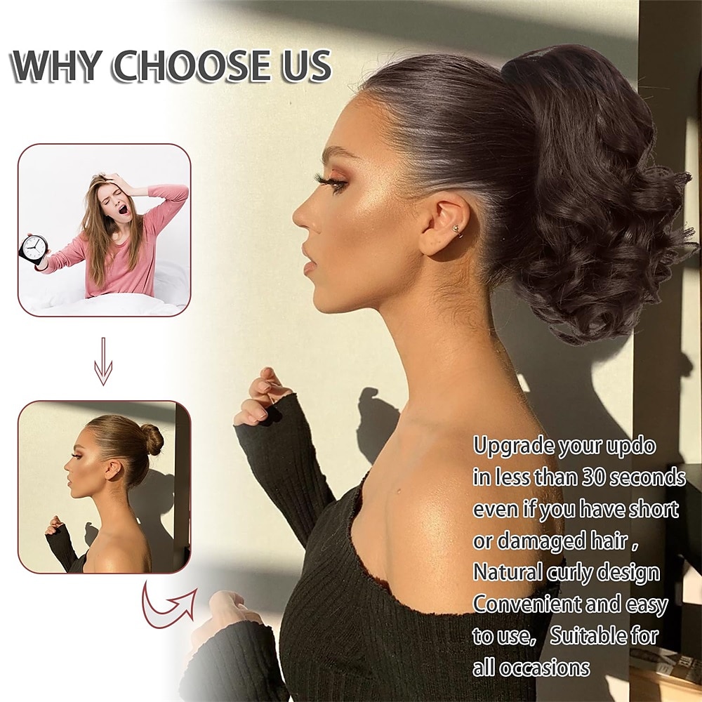 Short Ponytail Extension10 inch Wavy Drawstring Ponytail with Clip in Hairpieces Synthetic Short Drawstring Pony Tail for Women 2025 - $13.49 –P5