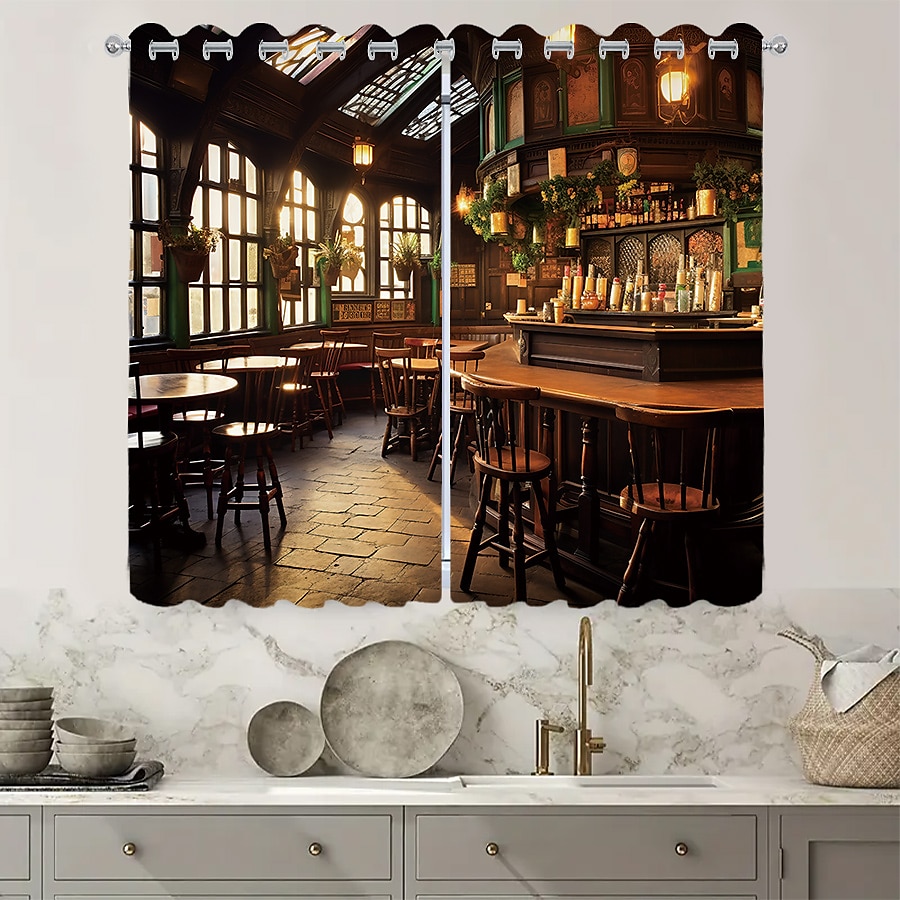 2 paneler vintage bargardin draperier mörkläggningsgardin för vardagsrum sovrum kök fönster behandlingar värmeisolerat rum mörkläggning 2025 - $39.99 –P7