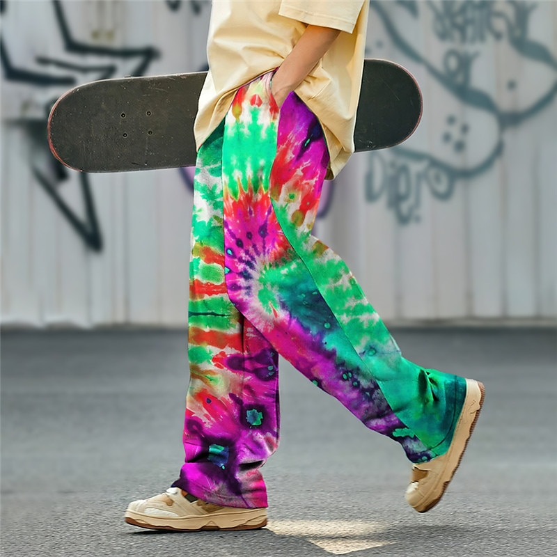 Tie Dye Abstrait Homme Impression 3D Pantalon Extérieur Usage quotidien Vêtement de rue Polyester Jaune Rouge Bleu S M L Taille médiale Élasticité Pantalon de 2025 ? $27.99 –P2