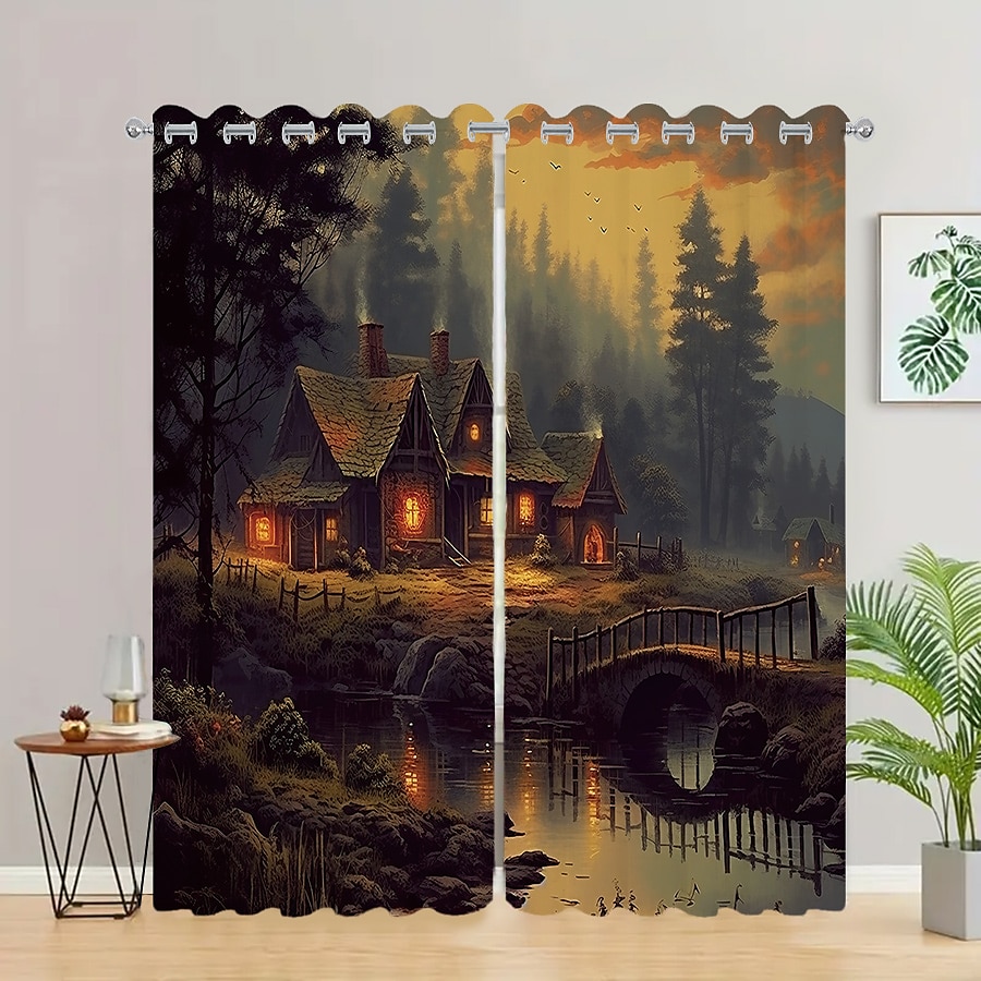 2 panele zasłona do pokoju fantasy zasłony zaciemniające do salonu sypialnia kuchnia zabiegi na okna zaciemnienie pomieszczenia z izolacją termiczną 2025 - $39.99 –P16