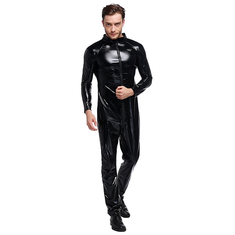 Zentai öltöny Szerepjáték Jelmezek Cicaruha Farsangi jelmez Overall Férfi Női Beépített stílus Tömör szín Spandex Latex Ruha mert Farsang Felnőttek 2025 - $29.99 –P2