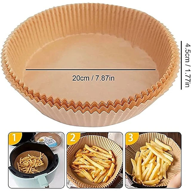 100 pezzi di carta speciale per fodere per friggitrice ad aria, carta resistente all'olio e assorbente per uso domestico, piastra per barbecue, forno per alimenti, pan pad da cucina del 2025 a $10.49 –P6