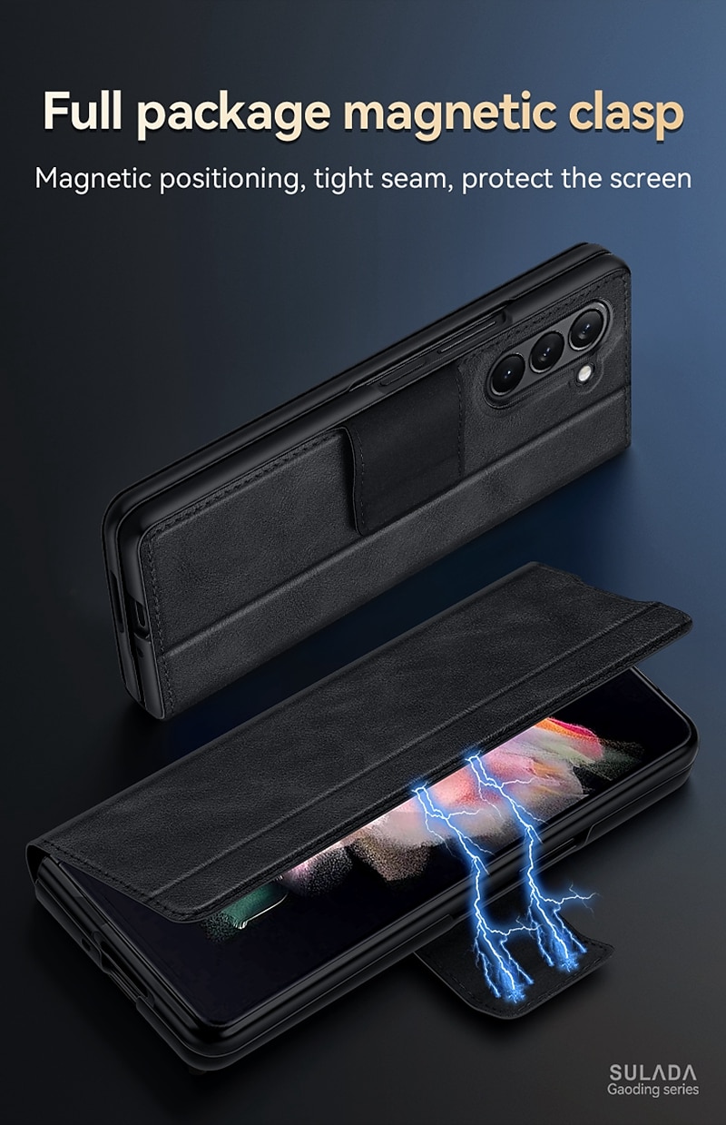 Phone Case For Samsung Galaxy Z Fold 6 Z Fold 5 Z Fold 4 Z Fold 3 Z Fold 2 Back Cover with Stand Holder Magnetic Shockproof Retro TPU PU Leather 2025 - $29.99 –P7