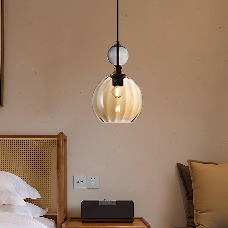 Nordic Style Glass Pendant Lamp, Creative Colored Glass Hanging Lamp Lampshade, Flush Mount Ceiling Chandelier, E27 Screw Single Pendant Light, Cafe Decoration Lighting Fixtures 110-240V 2025 - $229.99 –P8