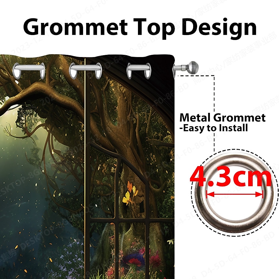 2 paneler landskap skog gardin draperier mörkläggningsgardin för vardagsrum sovrum kök fönster behandlingar värmeisolerat rum mörkläggning 2025 - $41.99 –P13