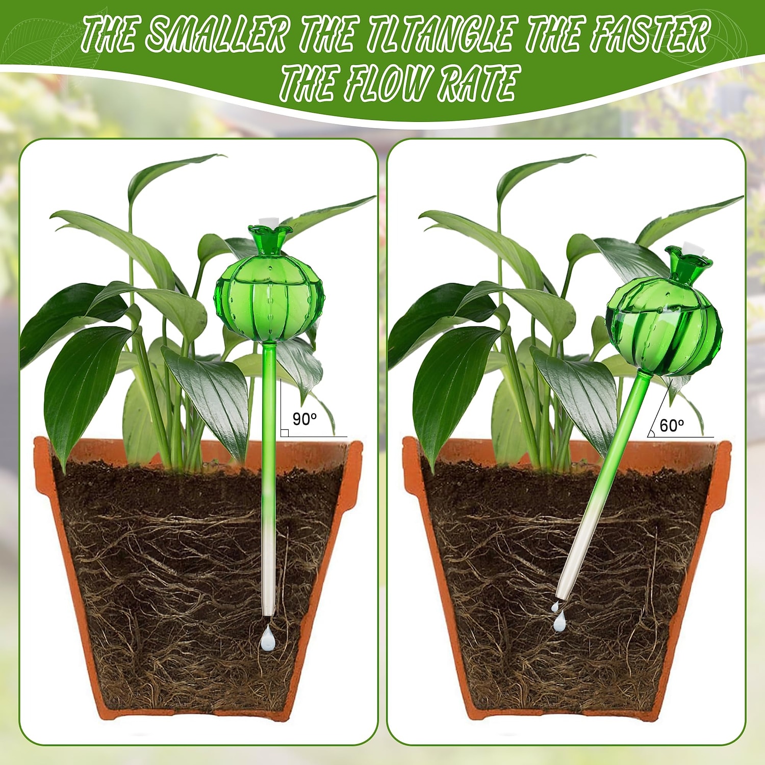 2 stuks plantenbewateringsbollen handgeblazen plantenbewateringsapparaten, zelfbewaterende globes bewateringsbollen voor kamerplanten cactusplanten bewateringsbollen 2025 - $15.49 –P5