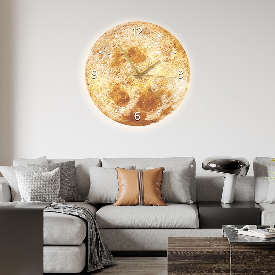 lâmpada de parede relógio 40/60/80cm branco quente decoração de casa moderna lâmpadas de parede led compatíveis com estudo sala de estar cabeceira quarto 110-240v de 2025 por $215.69 –P12