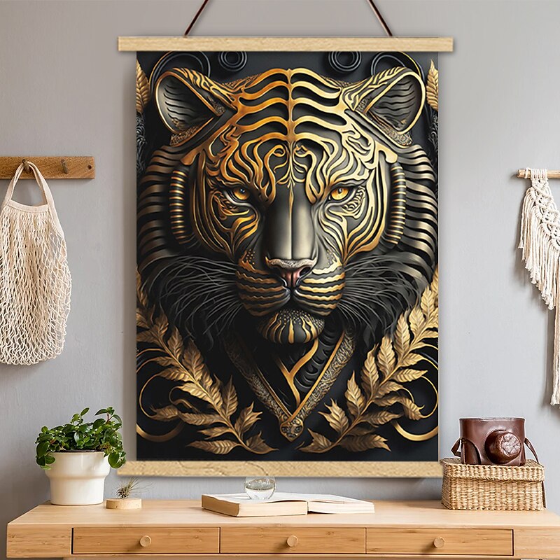 Black Glod Animal Posters With Hanger Wall Art Canvas Prints Painting Home Decoration Dcor Rolled Canvas No Frame 2025 - $25.99 –P2