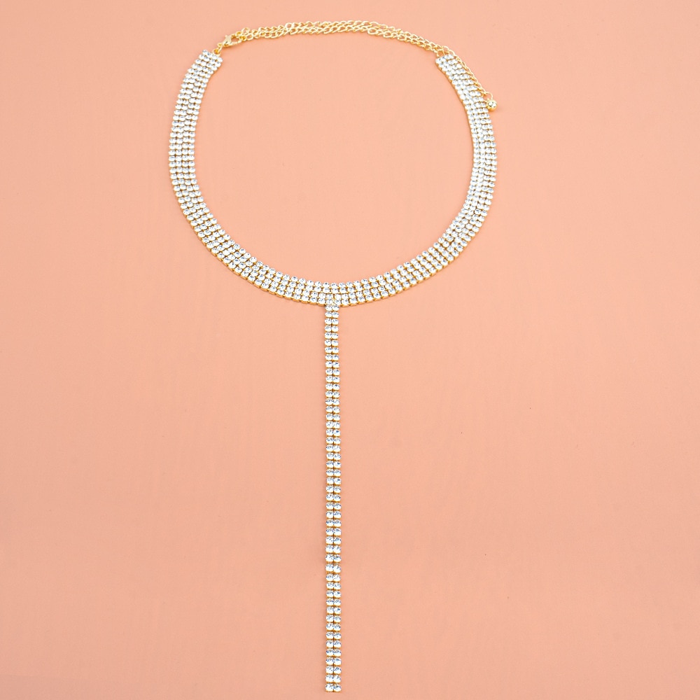 Choker ketting Lichaamsketting Цепочка для тела Elegant en luxueus Glitter Sexy Strass Legering Voor Schijf Cosplay Carnaval Dames Kostuum juwelen Mode-sieraden 2026 - $11.49 –P3