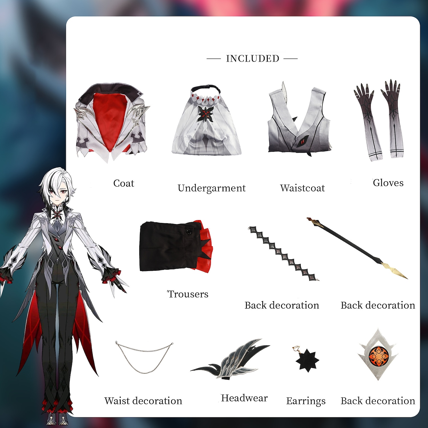 Genshin Impact Fatui Harbingers Arlecchino Animé Cosplay-kostym Cosplay-kostymer Halloween Maskerad Kostym Till Dam Tonåring Vuxna 2025 - $115.24 –P7