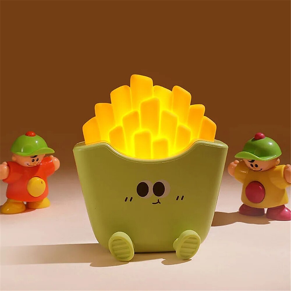 tegneserie kreativ pommes frites nattlys usb oppladbar berøringskontroll nattlampe skrivebordspynt til barnebursdagsgave 1 stk. 2025 - $26.99 –P4