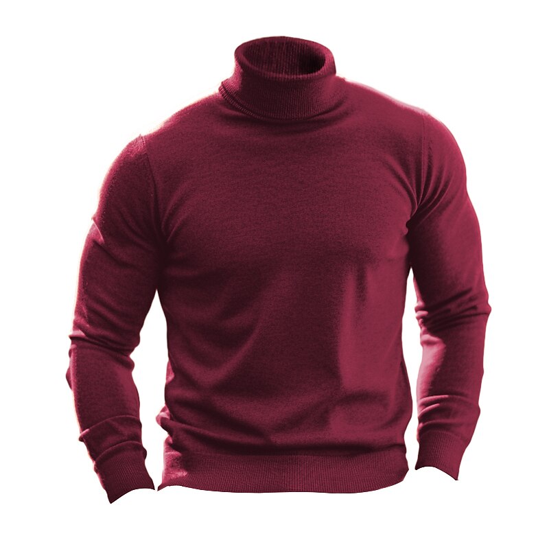 Men's Turtleneck Sweater Pullover Sweater Jumper Knit Sweater Mens Turtle Neck Jumper Ribbed Knit Regular Tops Knitted Basic Plain Turtleneck Keep Warm Modern Contemporary Daily Wear Going out 2025 - $16.99 –P10